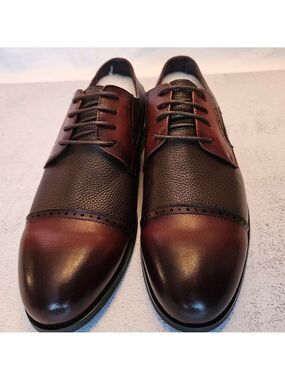 🍁NIB Size 7 Two Tone Derby Shoes For Men in Calf Leather, Product of Canada🍁